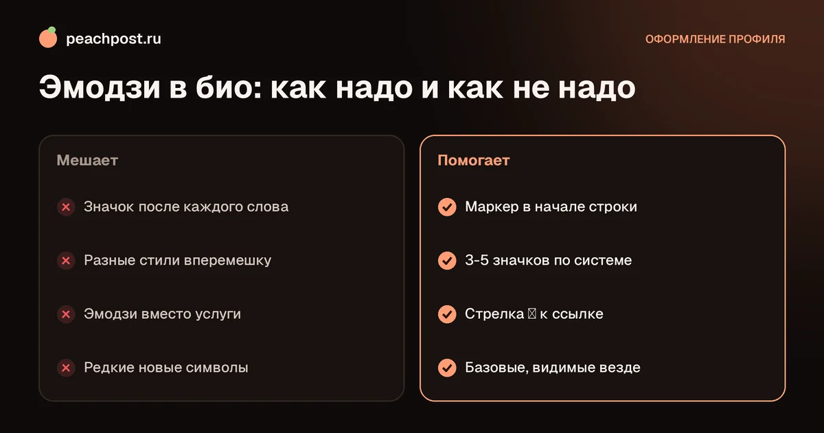 Смайлики в описании профиля Instagram: как надо и как не надо
