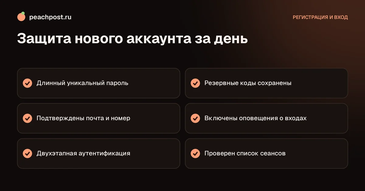 Двухэтапная аутентификация сразу после регистрации в Instagram: чек-лист первого дня