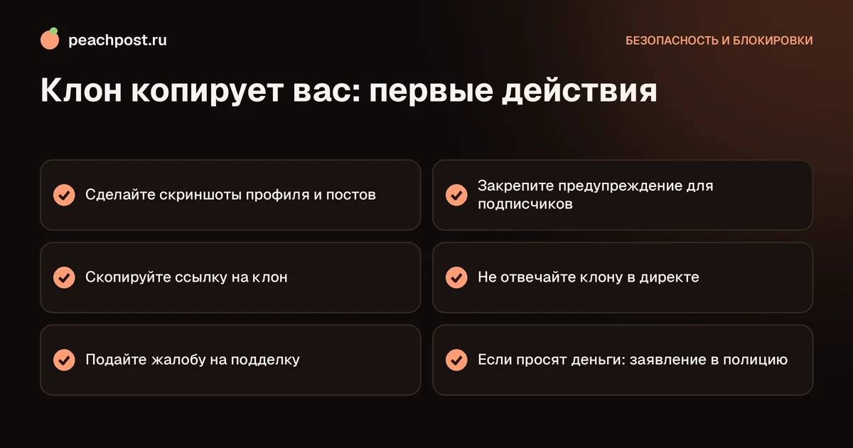 Что делать с фейковым аккаунтом, который копирует меня в Instagram: чек-лист