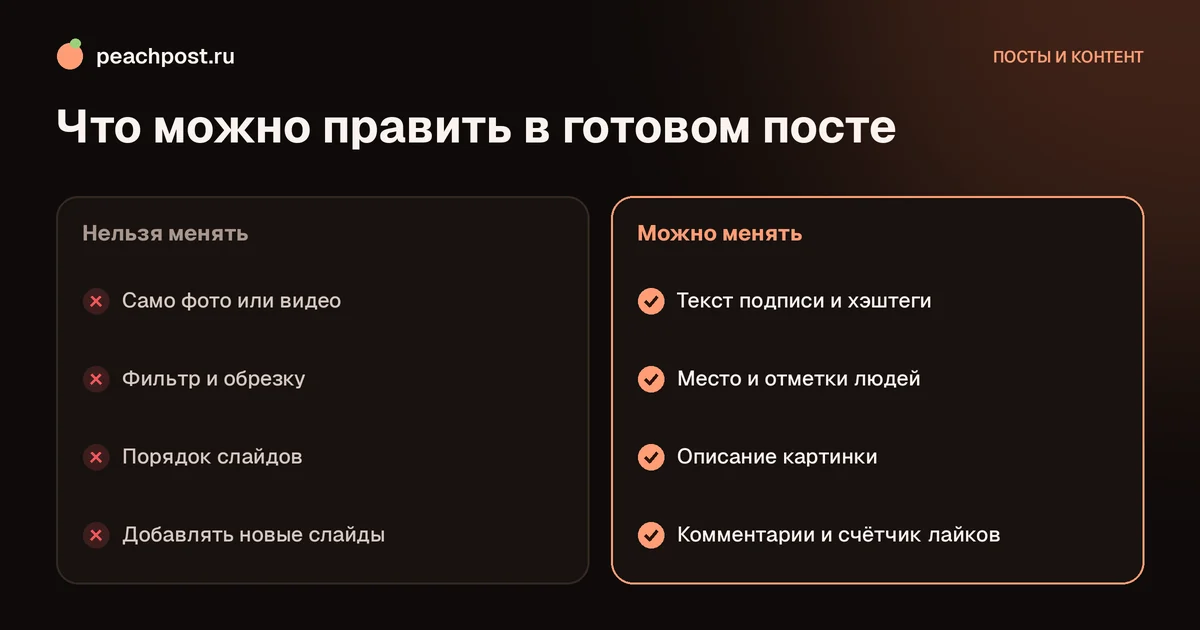 Как отредактировать пост в Instagram: что можно менять после публикации, а что нет