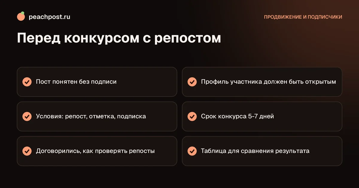 Конкурс с репостом в Instagram: чек-лист подготовки розыгрыша