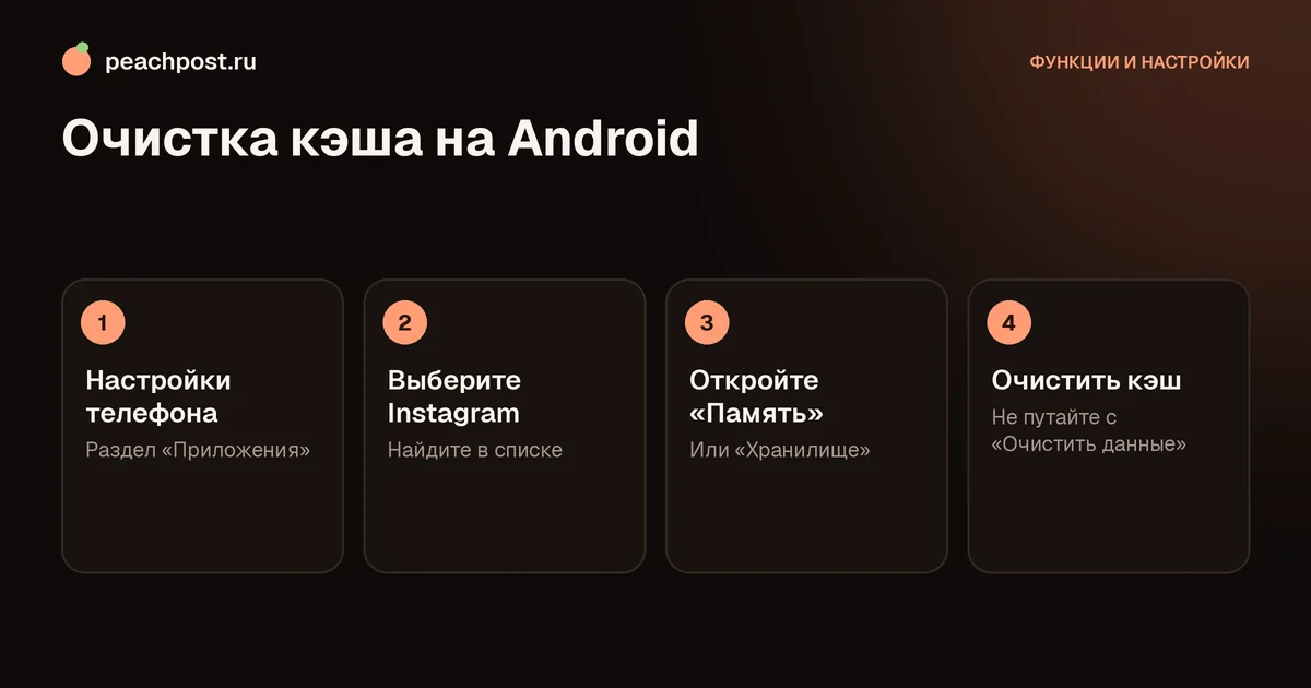 Как очистить кэш Instagram на Android: пошаговая схема