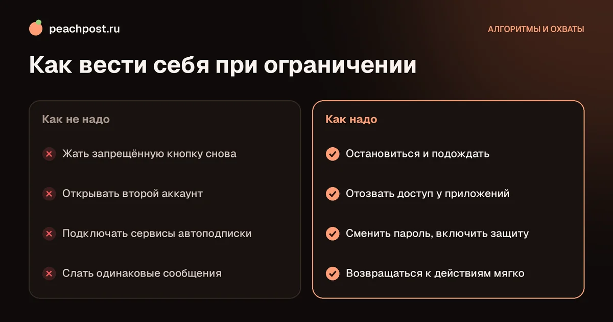 Ограничения действий в Instagram: что делать, если кнопки заблокированы