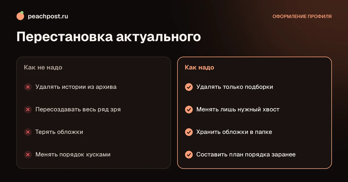 Как поменять порядок актуальных историй в инстаграм: сравнение подходов