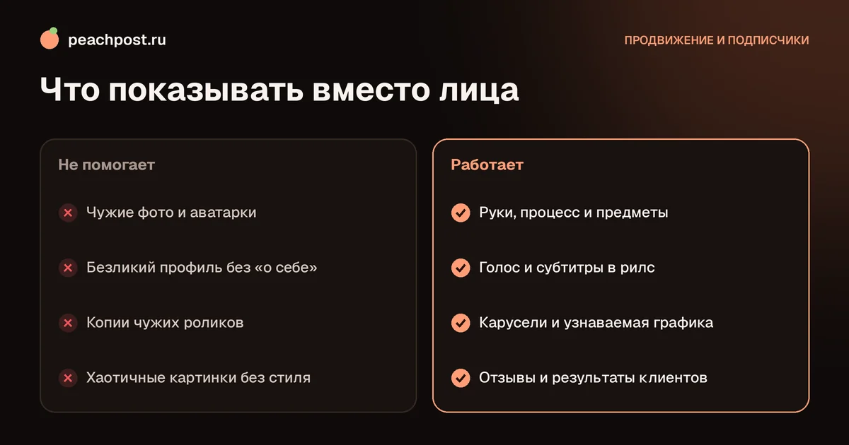 Как продвигать Instagram без лица: что показывать вместо лица