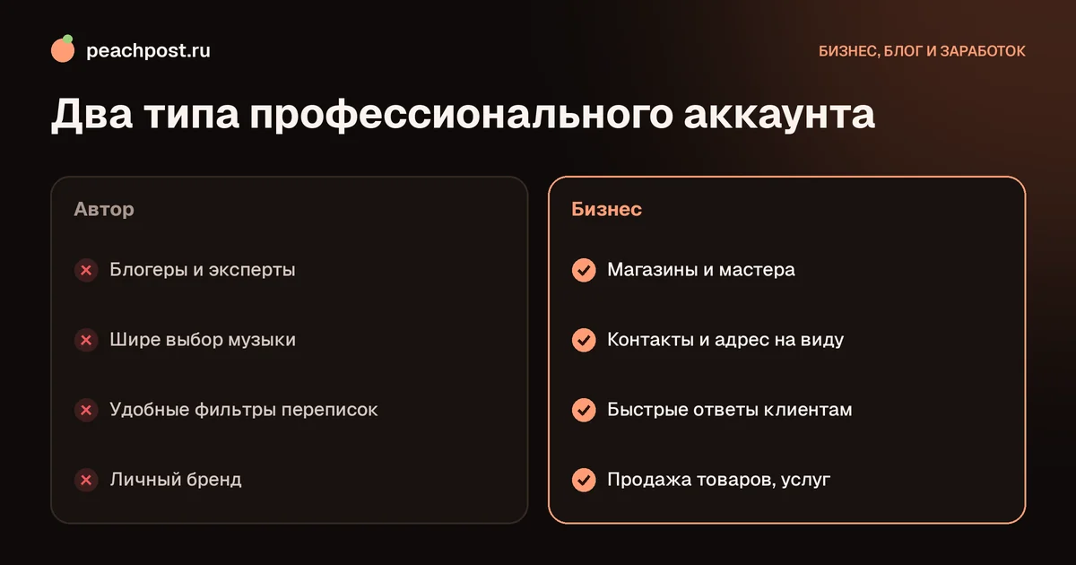 Что такое профессиональный аккаунт в Instagram: типы «Автор» и «Бизнес»