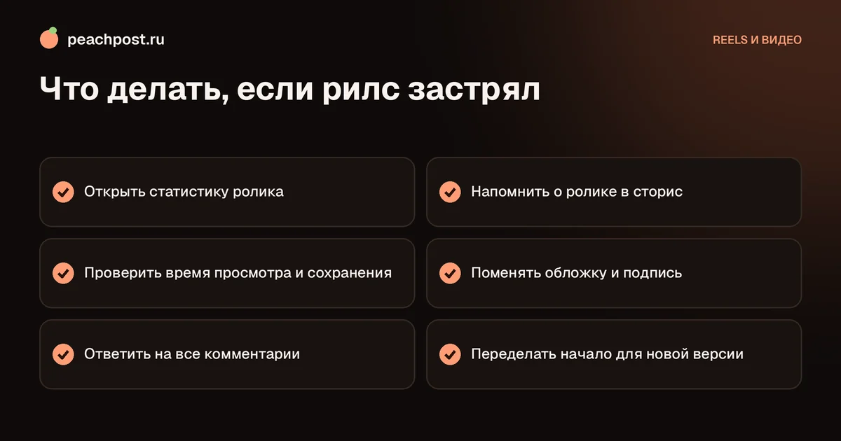 Что делать, если рилс застрял на 200 просмотрах в Instagram
