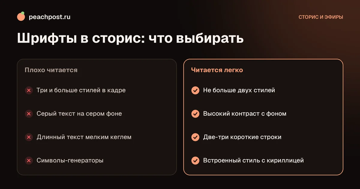 Красивые шрифты для сторис в Instagram: сравнение удачных и неудачных решений