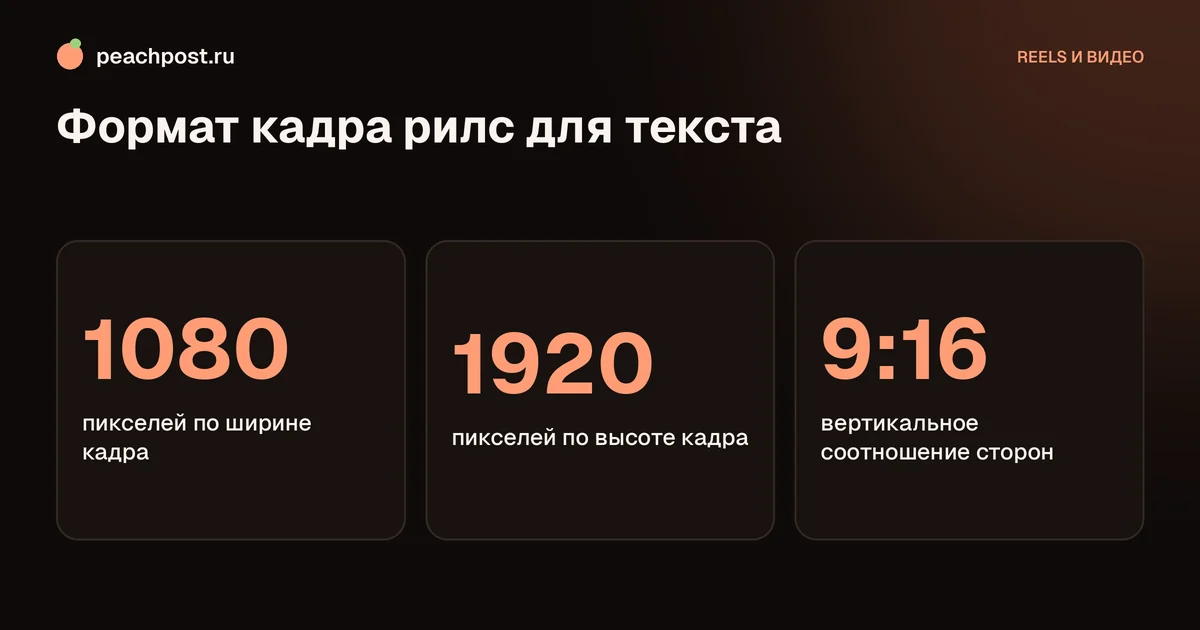 Как добавить текст в рилс Instagram: размер кадра 1080 на 1920